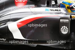 Esteban Gutierrez (MEX) Sauber C32 sidepod detail. 28.02.2013. Formula One Testing, Day One, Barcelona, Spain.