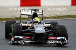 Esteban Gutierrez (MEX) Sauber C32. 28.02.2013. Formula One Testing, Day One, Barcelona, Spain.