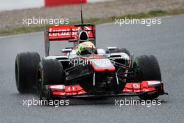 Sergio Perez (MEX) McLaren MP4-28. 28.02.2013. Formula One Testing, Day One, Barcelona, Spain.