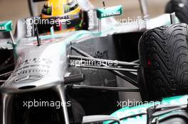 Mercedes AMG F1 W04 front suspension. 28.02.2013. Formula One Testing, Day One, Barcelona, Spain.