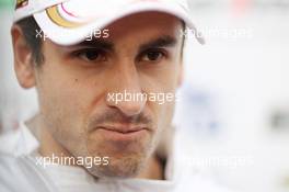 Adrian Sutil (GER) Sahara Force India F1 with the media. 28.02.2013. Formula One Testing, Day One, Barcelona, Spain.