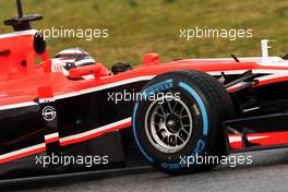 Max Chilton (GBR) Marussia F1 Team MR02. 28.02.2013. Formula One Testing, Day One, Barcelona, Spain.