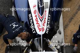 Williams FW35 engine cover and rear suspension. 28.02.2013. Formula One Testing, Day One, Barcelona, Spain.