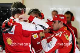 Felipe Massa (BRA) Ferrari with Rob Smedley (GBR) Ferrari Race Engineer. 28.02.2013. Formula One Testing, Day One, Barcelona, Spain.