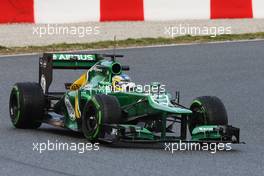 Charles Pic (FRA) Caterham CT03. 28.02.2013. Formula One Testing, Day One, Barcelona, Spain.