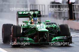 Charles Pic (FRA) Caterham CT03. 28.02.2013. Formula One Testing, Day One, Barcelona, Spain.