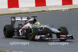 Esteban Gutierrez (MEX) Sauber C32. 28.02.2013. Formula One Testing, Day One, Barcelona, Spain.