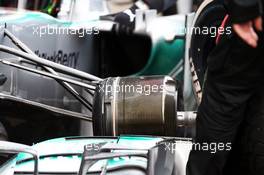 Lewis Hamilton (GBR) Mercedes AMG F1 W04 practice pit stop. 28.02.2013. Formula One Testing, Day One, Barcelona, Spain.