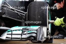 Lewis Hamilton (GBR) Mercedes AMG F1 W04 practice pit stop. 28.02.2013. Formula One Testing, Day One, Barcelona, Spain.