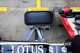 Lotus F1 E21 front suspension. 28.02.2013. Formula One Testing, Day One, Barcelona, Spain.