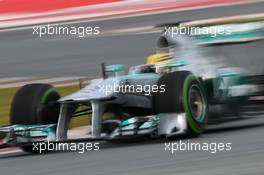 Lewis Hamilton (GBR) Mercedes AMG F1 W04. 28.02.2013. Formula One Testing, Day One, Barcelona, Spain.