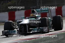 Lewis Hamilton (GBR) Mercedes AMG F1 W04. 28.02.2013. Formula One Testing, Day One, Barcelona, Spain.