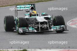 Lewis Hamilton (GBR) Mercedes AMG F1 W04. 28.02.2013. Formula One Testing, Day One, Barcelona, Spain.