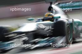 Lewis Hamilton (GBR) Mercedes AMG F1 W04. 28.02.2013. Formula One Testing, Day One, Barcelona, Spain.