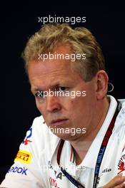 Andrew Green (GBR) Sahara Force India F1 Team Technical Director in the FIA Press Conference. 23.08.2013. Formula 1 World Championship, Rd 11, Belgian Grand Prix, Spa Francorchamps, Belgium, Practice Day.