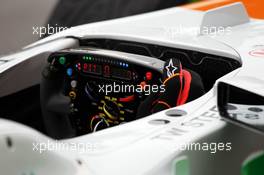Sahara Force India F1 VJM06 steering wheel. 23.08.2013. Formula 1 World Championship, Rd 11, Belgian Grand Prix, Spa Francorchamps, Belgium, Practice Day.