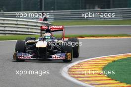 Jean-Eric Vergne (FRA) Scuderia Toro Rosso STR8. 23.08.2013. Formula 1 World Championship, Rd 11, Belgian Grand Prix, Spa Francorchamps, Belgium, Practice Day.