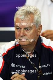 Pat Symonds (GBR) Williams Chief Technical Officer in the FIA Press Conference. 23.08.2013. Formula 1 World Championship, Rd 11, Belgian Grand Prix, Spa Francorchamps, Belgium, Practice Day.