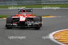 Max Chilton (GBR) Marussia F1 Team MR02. 23.08.2013. Formula 1 World Championship, Rd 11, Belgian Grand Prix, Spa Francorchamps, Belgium, Practice Day.