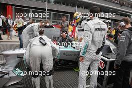 Lewis Hamilton (GBR) Mercedes AMG F1 W04 on the grid. 25.08.2013. Formula 1 World Championship, Rd 11, Belgian Grand Prix, Spa Francorchamps, Belgium, Race Day.