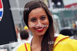 Grid girl. 25.08.2013. Formula 1 World Championship, Rd 11, Belgian Grand Prix, Spa Francorchamps, Belgium, Race Day.