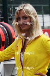 Grid girl. 25.08.2013. Formula 1 World Championship, Rd 11, Belgian Grand Prix, Spa Francorchamps, Belgium, Race Day.