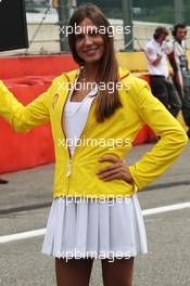 Grid girl. 25.08.2013. Formula 1 World Championship, Rd 11, Belgian Grand Prix, Spa Francorchamps, Belgium, Race Day.