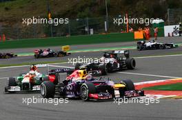 Mark Webber (AUS) Red Bull Racing RB9. 25.08.2013. Formula 1 World Championship, Rd 11, Belgian Grand Prix, Spa Francorchamps, Belgium, Race Day.