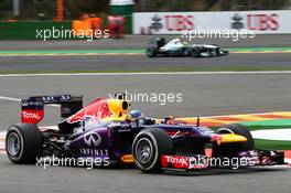 Sebastian Vettel (GER) Red Bull Racing RB9. 25.08.2013. Formula 1 World Championship, Rd 11, Belgian Grand Prix, Spa Francorchamps, Belgium, Race Day.