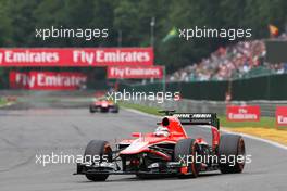 Jules Bianchi (FRA) Marussia F1 Team MR02. 25.08.2013. Formula 1 World Championship, Rd 11, Belgian Grand Prix, Spa Francorchamps, Belgium, Race Day.