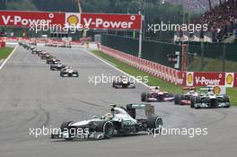 Lewis Hamilton (GBR) Mercedes AMG F1 W04. 25.08.2013. Formula 1 World Championship, Rd 11, Belgian Grand Prix, Spa Francorchamps, Belgium, Race Day.