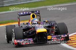 Sebastian Vettel (GER) Red Bull Racing RB9. 25.08.2013. Formula 1 World Championship, Rd 11, Belgian Grand Prix, Spa Francorchamps, Belgium, Race Day.