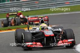 Sergio Perez (MEX) McLaren MP4-28. 25.08.2013. Formula 1 World Championship, Rd 11, Belgian Grand Prix, Spa Francorchamps, Belgium, Race Day.