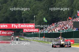 Sebastian Vettel (GER) Red Bull Racing RB9. 25.08.2013. Formula 1 World Championship, Rd 11, Belgian Grand Prix, Spa Francorchamps, Belgium, Race Day.