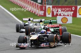 Daniel Ricciardo (AUS) Scuderia Toro Rosso STR8. 25.08.2013. Formula 1 World Championship, Rd 11, Belgian Grand Prix, Spa Francorchamps, Belgium, Race Day.