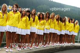 Shell grid girls. 24.08.2013. Formula 1 World Championship, Rd 11, Belgian Grand Prix, Spa Francorchamps, Belgium, Qualifying Day.
