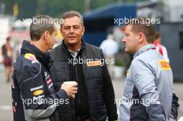 (L to R): Paul Monaghan (GBR) Red Bull Racing Chief Engineer with Mario Isola (ITA) Pirelli Racing Manager and Paul Hembery (GBR) Pirelli Motorsport Director. 24.08.2013. Formula 1 World Championship, Rd 11, Belgian Grand Prix, Spa Francorchamps, Belgium, Qualifying Day.