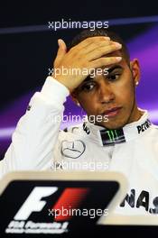 Lewis Hamilton (GBR) Mercedes AMG F1 in the FIA Press Conference. 24.08.2013. Formula 1 World Championship, Rd 11, Belgian Grand Prix, Spa Francorchamps, Belgium, Qualifying Day.