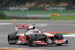 Jenson Button (GBR) McLaren MP4-28. 24.08.2013. Formula 1 World Championship, Rd 11, Belgian Grand Prix, Spa Francorchamps, Belgium, Qualifying Day.