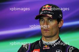 Mark Webber (AUS) Red Bull Racing in the FIA Press Conference. 24.08.2013. Formula 1 World Championship, Rd 11, Belgian Grand Prix, Spa Francorchamps, Belgium, Qualifying Day.
