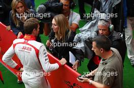 Jules Bianchi (FRA) Marussia F1 Team with the media. 24.08.2013. Formula 1 World Championship, Rd 11, Belgian Grand Prix, Spa Francorchamps, Belgium, Qualifying Day.