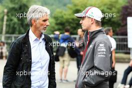 (L to R): Damon Hill (GBR) Sky Sports Presenter with Nico Hulkenberg (GER) Sauber. 24.08.2013. Formula 1 World Championship, Rd 11, Belgian Grand Prix, Spa Francorchamps, Belgium, Qualifying Day.