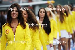 Shell Grid girls. 25.08.2013. Formula 1 World Championship, Rd 11, Belgian Grand Prix, Spa Francorchamps, Belgium, Race Day.