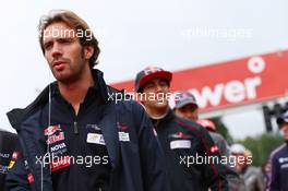 Jean-Eric Vergne (FRA) Scuderia Toro Rosso on the drivers parade. 25.08.2013. Formula 1 World Championship, Rd 11, Belgian Grand Prix, Spa Francorchamps, Belgium, Race Day.