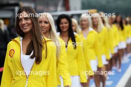Shell Grid girls. 25.08.2013. Formula 1 World Championship, Rd 11, Belgian Grand Prix, Spa Francorchamps, Belgium, Race Day.