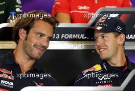 Jean-Eric Vergne (FRA), Scuderia Toro Rosso  and Sebastian Vettel (GER), Red Bull Racing  22.08.2013. Formula 1 World Championship, Rd 11, Belgian Grand Prix, Spa Francorchamps, Belgium, Preparation Day.