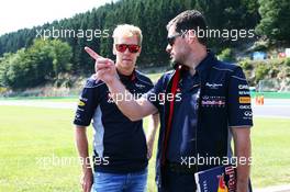 Sebastian Vettel (GER) Red Bull Racing walks the circuit with Guillaume Rocquelin (ITA) Red Bull Racing Race Engineer. 22.08.2013. Formula 1 World Championship, Rd 11, Belgian Grand Prix, Spa Francorchamps, Belgium, Preparation Day.