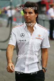 Sergio Perez (MEX) McLaren. 22.08.2013. Formula 1 World Championship, Rd 11, Belgian Grand Prix, Spa Francorchamps, Belgium, Preparation Day.