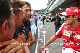 Felipe Massa (BRA) Ferrari with fans. 22.08.2013. Formula 1 World Championship, Rd 11, Belgian Grand Prix, Spa Francorchamps, Belgium, Preparation Day.