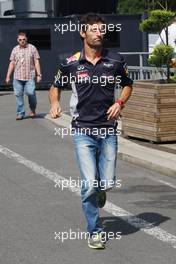 Mark Webber (AUS) Red Bull Racing. 22.08.2013. Formula 1 World Championship, Rd 11, Belgian Grand Prix, Spa Francorchamps, Belgium, Preparation Day.